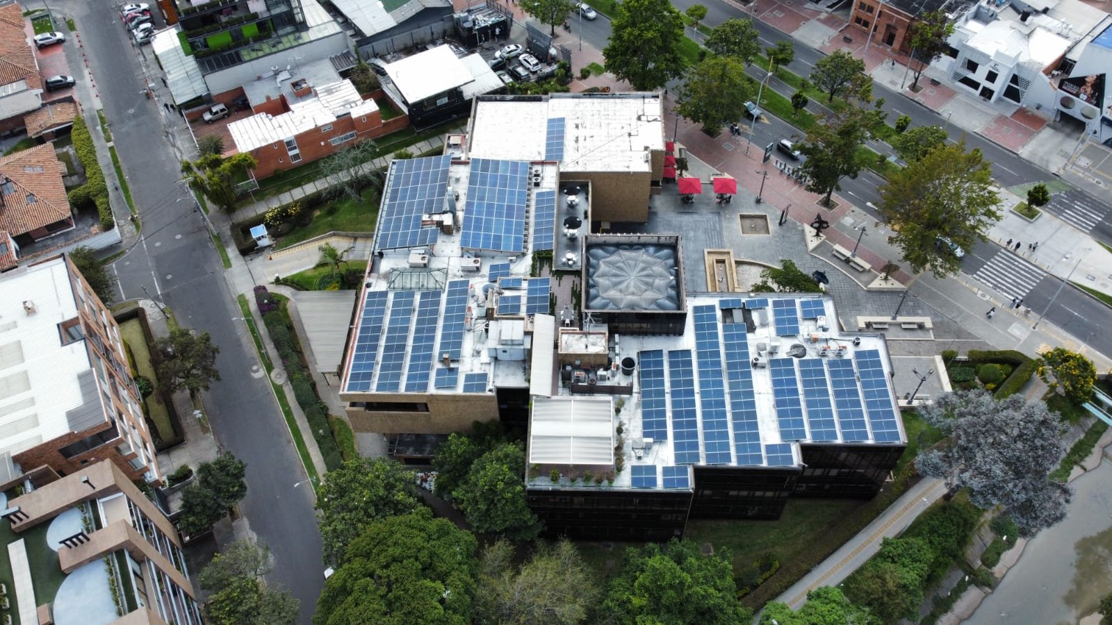 Vista superior del sistema fotovoltaico del proyecto Skandia